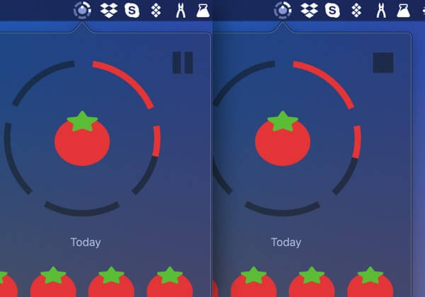 Pomodoro timer fail/rest button