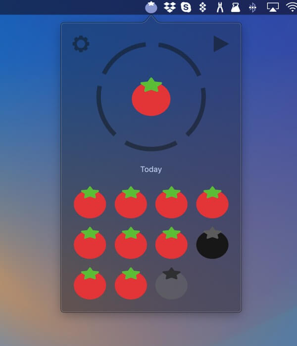 Pomo Timer dark macOS theme
