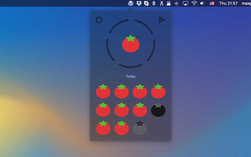 Pomo Timer App Main Window